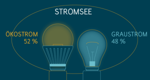 Anteil Ökostrom liegt 2023 bei 52 %